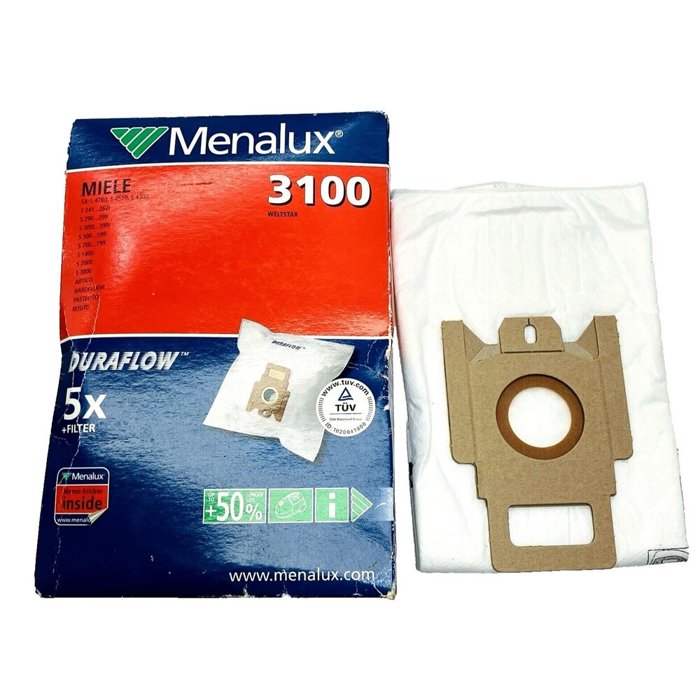 Miele Menalux 3100 Duraflow Vacuum Filter Dust Bags (5) NEW in Box Electrolux
